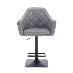 Eco-leather gray chair, square base