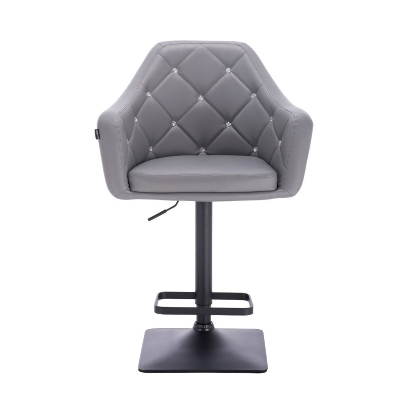 Eco-leather gray chair, square base