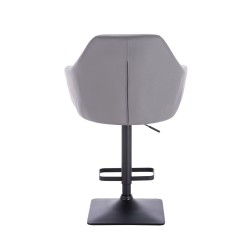 Gray eco-leather chair, black square-base