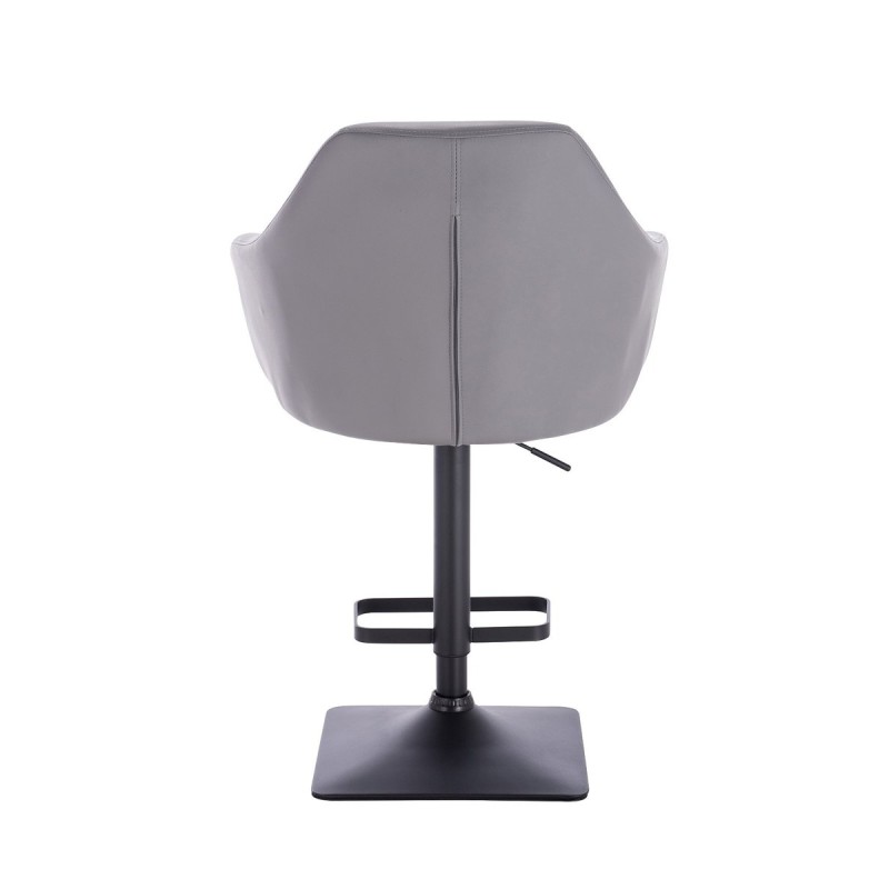 Gray eco-leather chair, black square-base