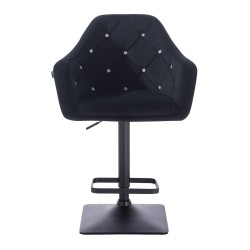 Black velour chair, square base