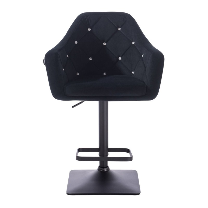 Black velour chair, square base