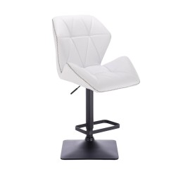 White eco-leather stool, black base