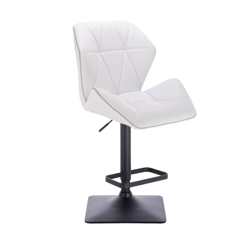 White eco-leather stool, black base