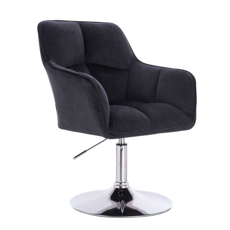 Black velvet cosmetic chair chrome