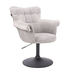 Stalowy welurowy fotel kosmetyczny