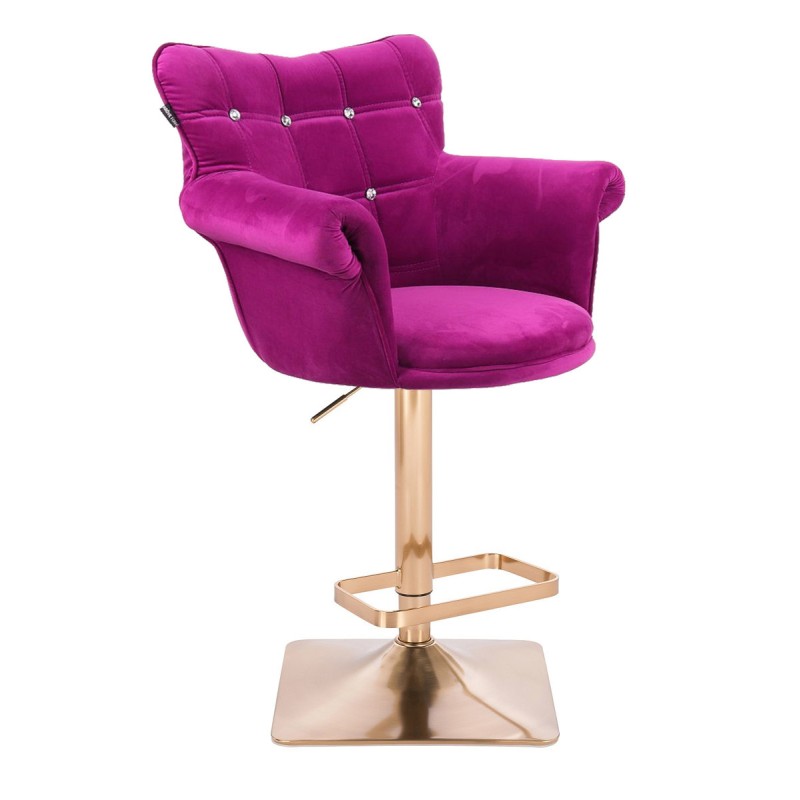 Fuchsia velour chair gold base