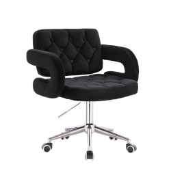 Black velvet cosmetic chair chrome