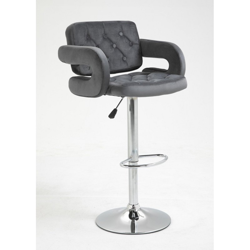 Graphite velour chair chrome base