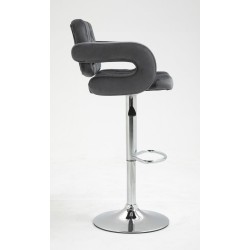 Grafitowe welurowe krzesło, chromowana podstawa