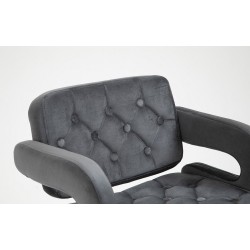 High chrome-base graphite velvet chair
