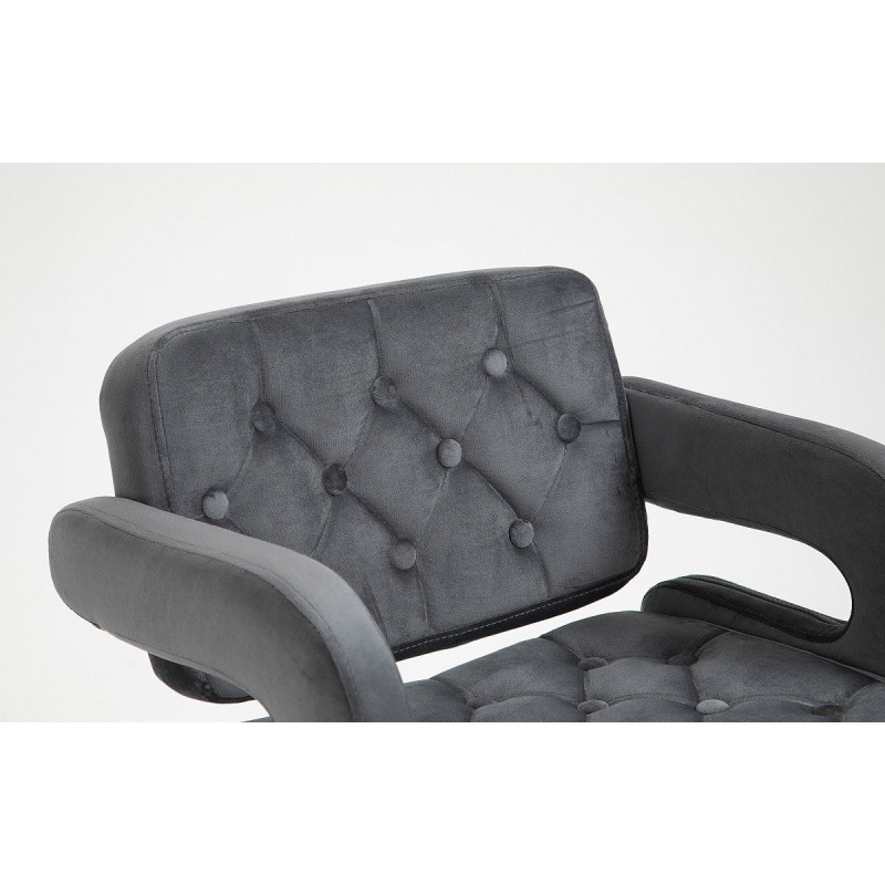 High chrome-base graphite velvet chair