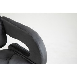 Graphite velvet stool chrome base