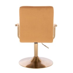 Honey velvet chair gold base