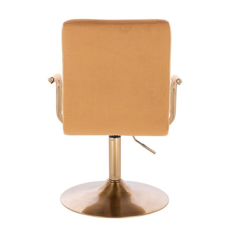 Honey velvet chair gold base