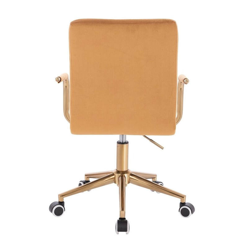Honey velour chair, gold base