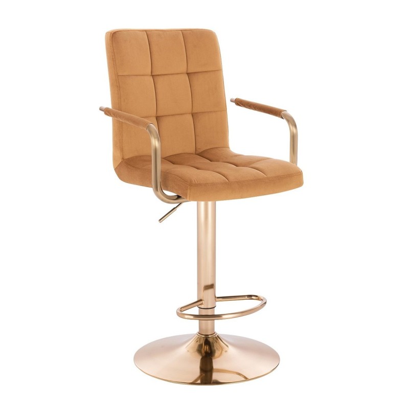Honey velvet chair gold base