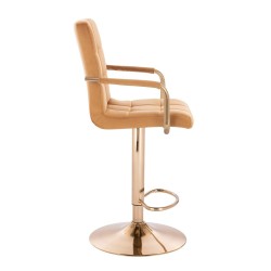 Honey velour cosmetic stool gold