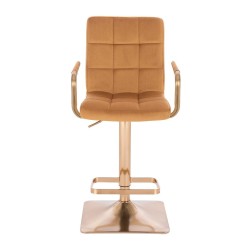 Honey velour chair gold base