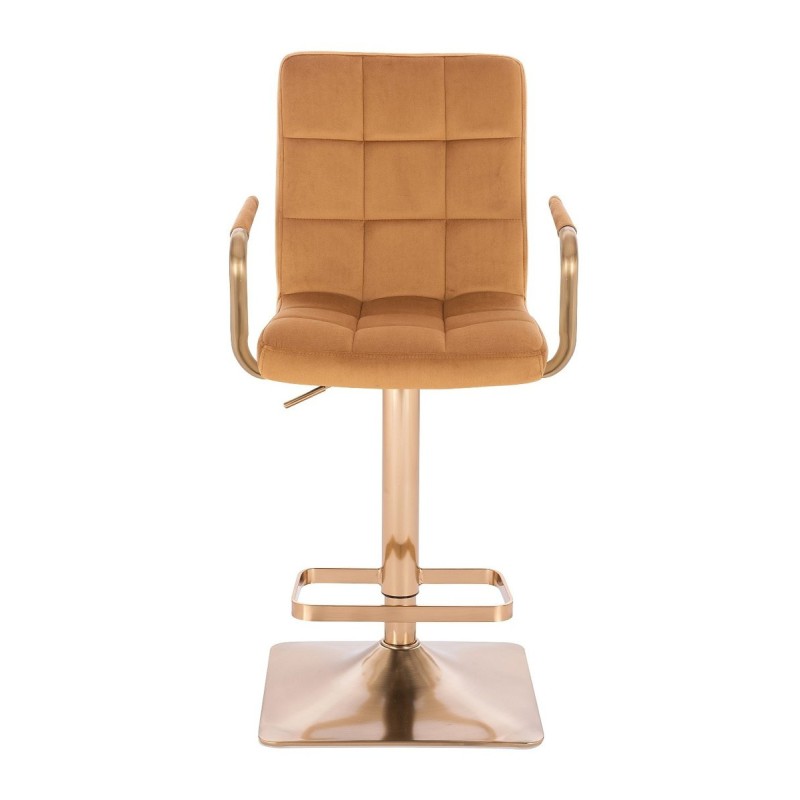 Honey velour chair gold base