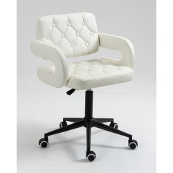 White eco-leather stool, black base