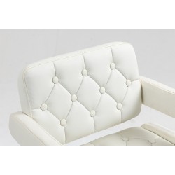 White eco-leather cosmetic chair chrome