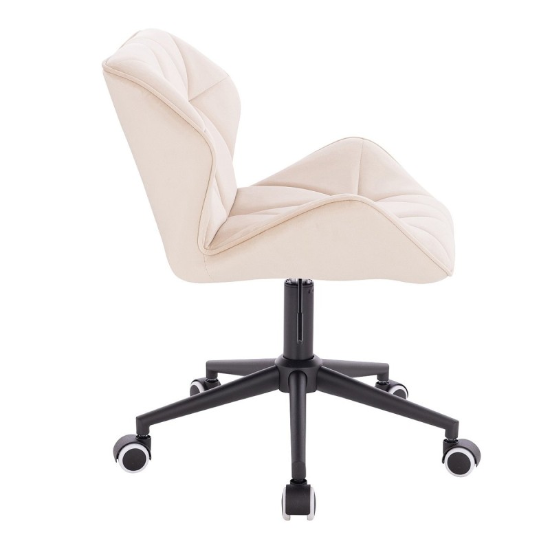 Cream velour cosmetic chair casters