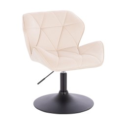 Fotel Hr111N Kremowy Welur Czarna Podstawa