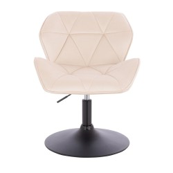 Fotel Hr111N Kremowy Welur Czarna Podstawa