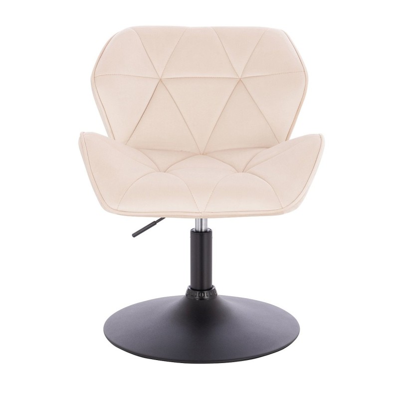Fotel Hr111N Kremowy Welur Czarna Podstawa