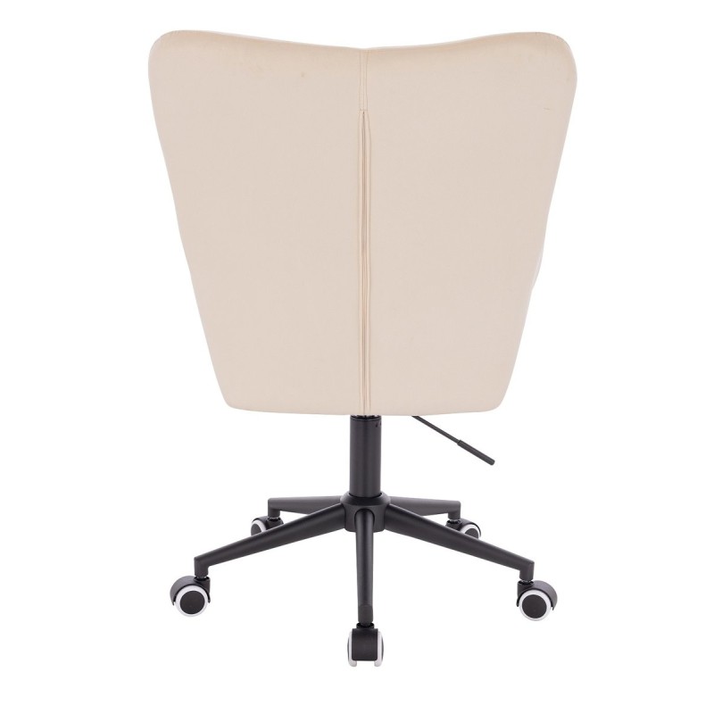 Cream velour cosmetic chair wheels