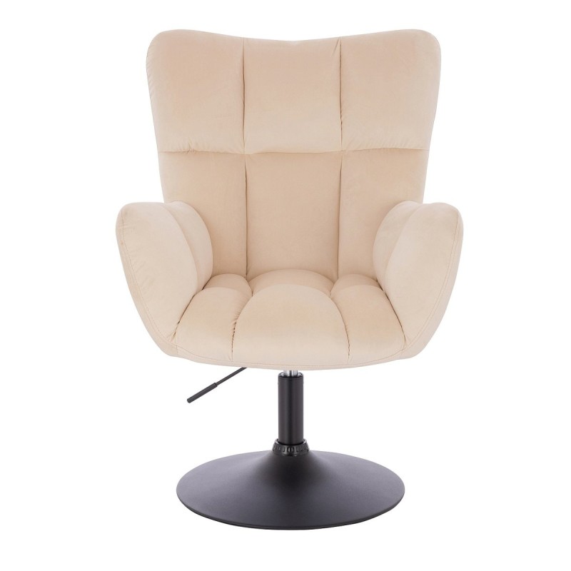 Cream velvet cosmetic chair black-base
