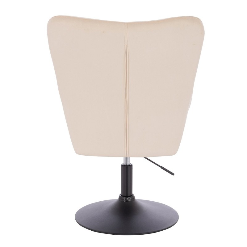 Cream velour chair black base