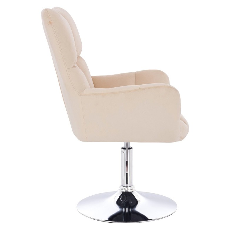 Cream velvet cosmetic chair chrome