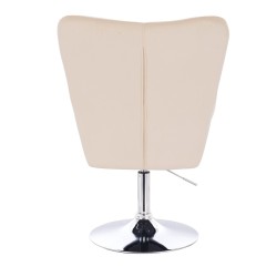 Cream velour chair chrome base