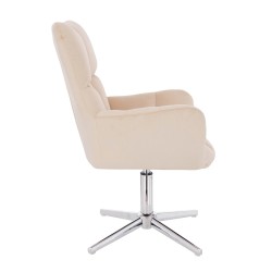 Cream velour salon chair chrome
