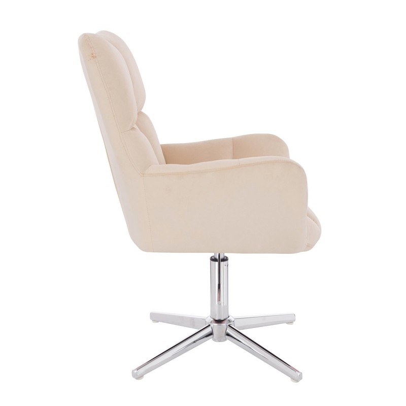 Cream velour salon chair chrome