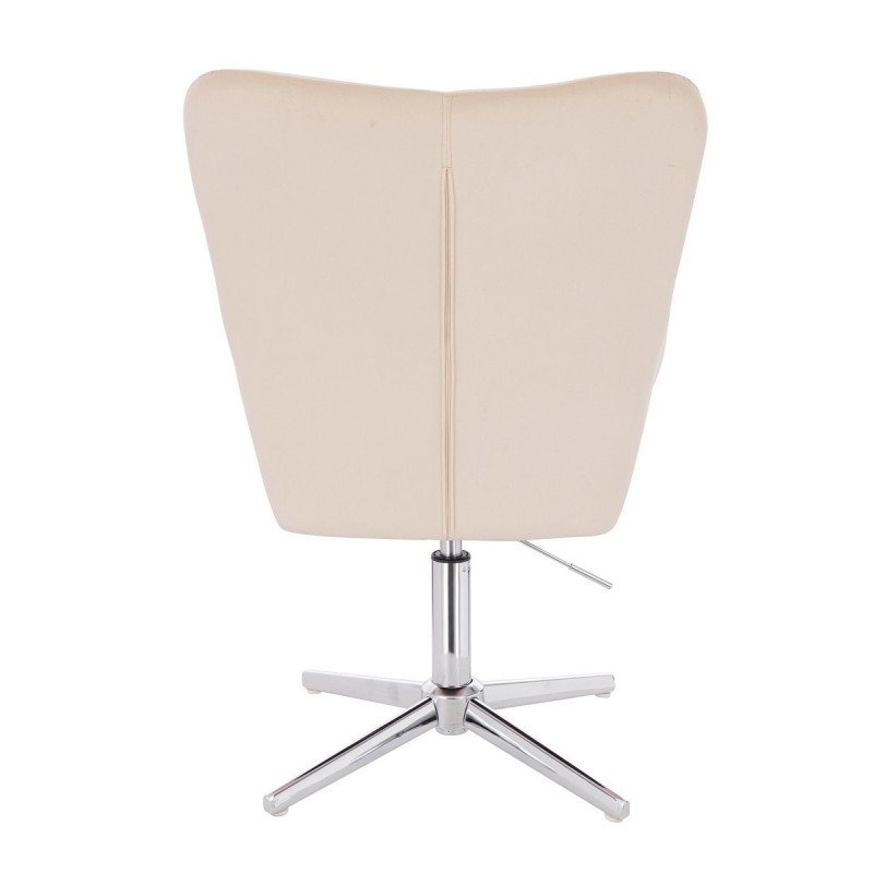 Cream velour beauty chair chrome-cross