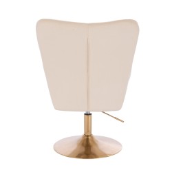 Cream velour chair gold base
