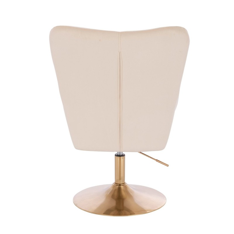 Cream velour chair gold base