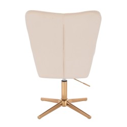 Cream velour chair gold cross