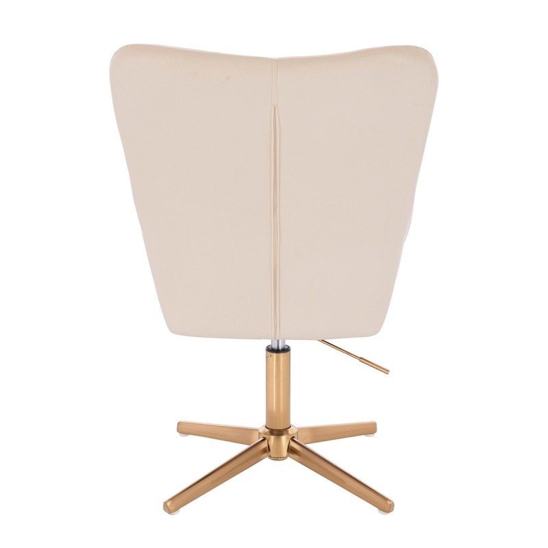 Cream velour chair gold cross