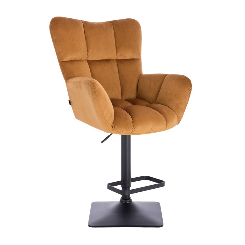 Honey velvet chair black base