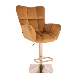 Honey velour chair gold base