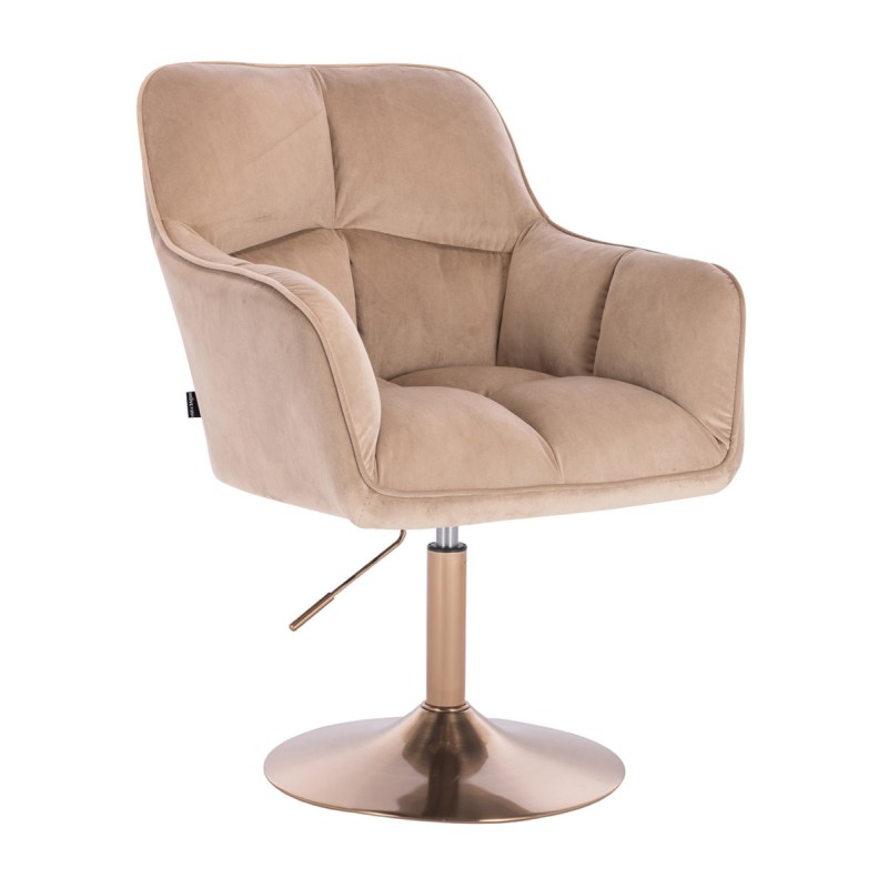 Hoker Hr550N Latte Welur Złota Podstawa