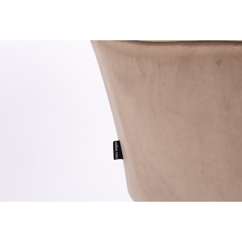 Latte velvet chair gold base