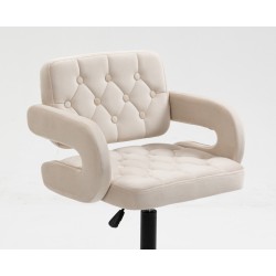 Hoker SURFK Kremowy Welur Czarna Podstawa