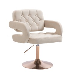 Hoker SURFN Kremowy Welur Złota Podstawa