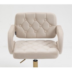 Cream velvet salon chair gold