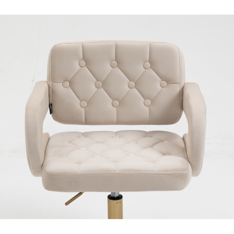 Cream velvet salon chair gold